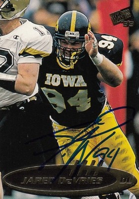 Jared DeVries Iowa Hawkeyes 1999 Press Pass Rookie Signed IP Autograph Card