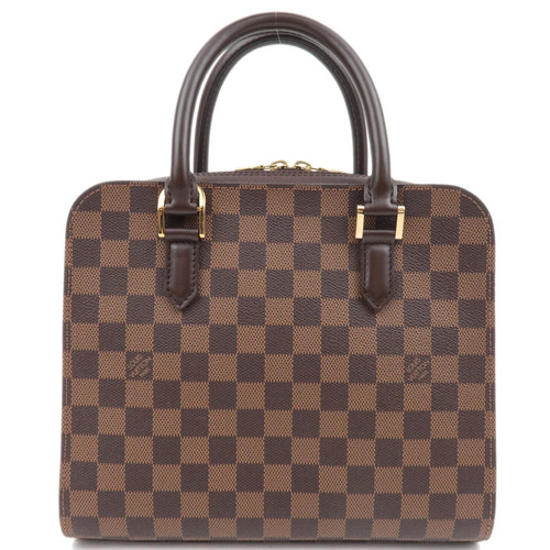 Louis Vuitton Damier Triana Handbag Brown Gold HDW N51155 Authentic