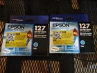 2028 GENUINE LOT 2 EPSON #127 INK CYAN T127 WORKFORCE 645 840 845 WF-7520 SEALED