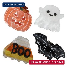 Halloween Hair Claw Clips for Girls Women Pumpkin Ghost Hair Clip
