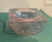 A Yew Yew Half Circle Glass Ashtray Pink No Box