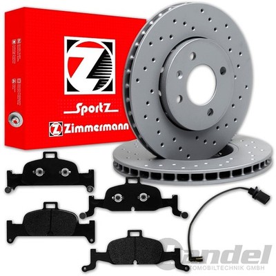 Zimmermann SPORT BREMSSCHEIBEN 318mm + BELÄGE VORNE für AUDI A4 B9 W8 + A5 F5