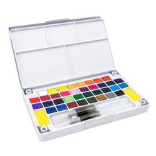Aquarellfarben setzen 24 Farben mit Pinsel im Fall Malkunst K&uuml;nstlerset