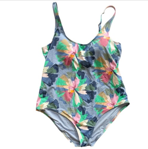 GAP Scoop Neck Floral Print Swimsuit One Piece Bathing Suit XXL Plus Summer Pool - Picture 2 of 10