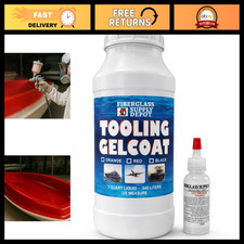 Red Tooling Gelcoat Quart with 15cc Hardener, Marine Coating, Fiberglass Repair