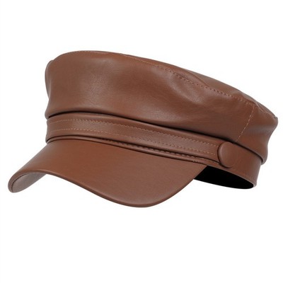 Leder Beret Hut Damen Beret Hat Newsboy Cap Retro Flat Caps Duck Tongue Caps
