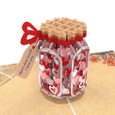   Pop Up Karte ''That's How Much I Love You'' - 3D Liebeskarte für sie Braut...