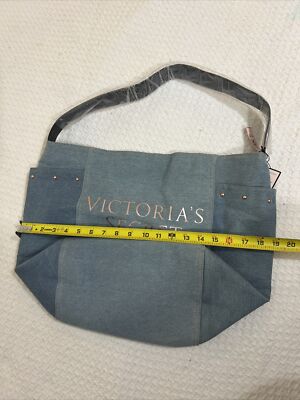 Sac Fourre-tout Victoria's Secret 2008 Londres - Denim Jean, Noir, Taille S/M, Neuf Avec étiquettes