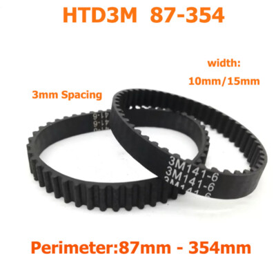HTD3M Rubber Timing Belt 87-354mm Pitch 3mm Synchronous Drive Belt ...