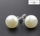 Women / Girl 925 Sterling Silver 8mm Cultured Freshwater Pearl Post Earring Stud