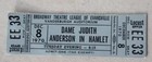 Dame Judith Anderson IN Hamlet Dezember 1970 Broadway Theater Evansville Ticket Stub +