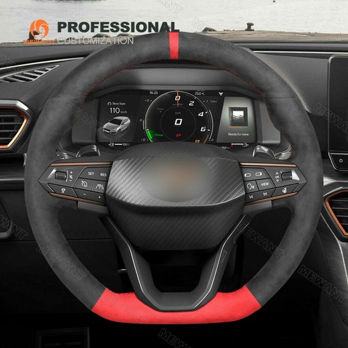 MEWANT DIY Alcantara Car Steering Wheel Cover Wrap for Seat Cupra Leon 2020-2021 - Imagen 3 de 10