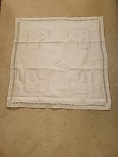 Eyelet Euro Square Pillow Case Sham 30 X 30 White Cotton Lace Crochet Openwork