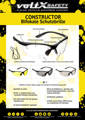 voltX CONSTRUCTOR Sportbrille Sonnenbrille bifokal mit Sehstärke