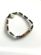Little Words Project Vote Multicolor Bead Stretch Bracelet Size Small NWOT