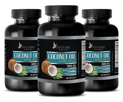 Fat Burner - Extra Virgin Coconut Oil Organic 3000mg - Kill Your Hunger - 3 Bot