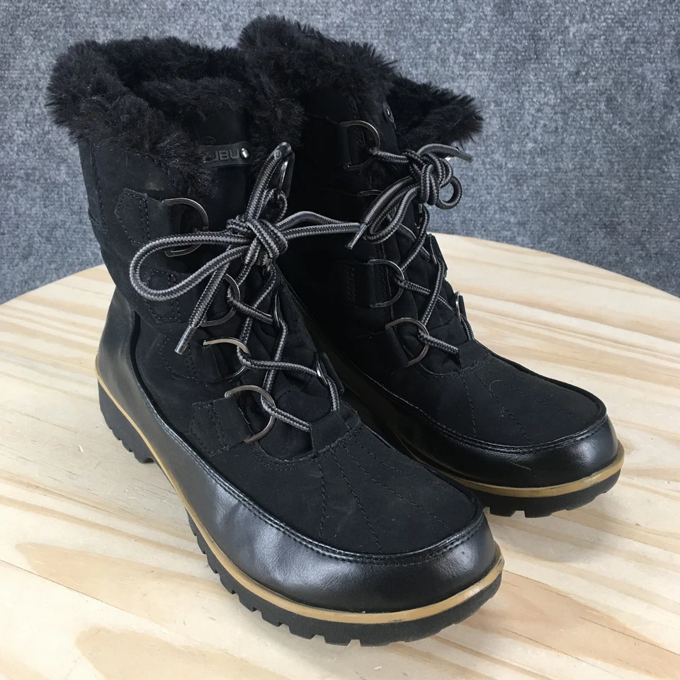 Botas de invierno JBU by Jambu para mujer 8,5 M Bristol con cordones espuma viscoelástica ribete de piel sintética Foto 3 de 4