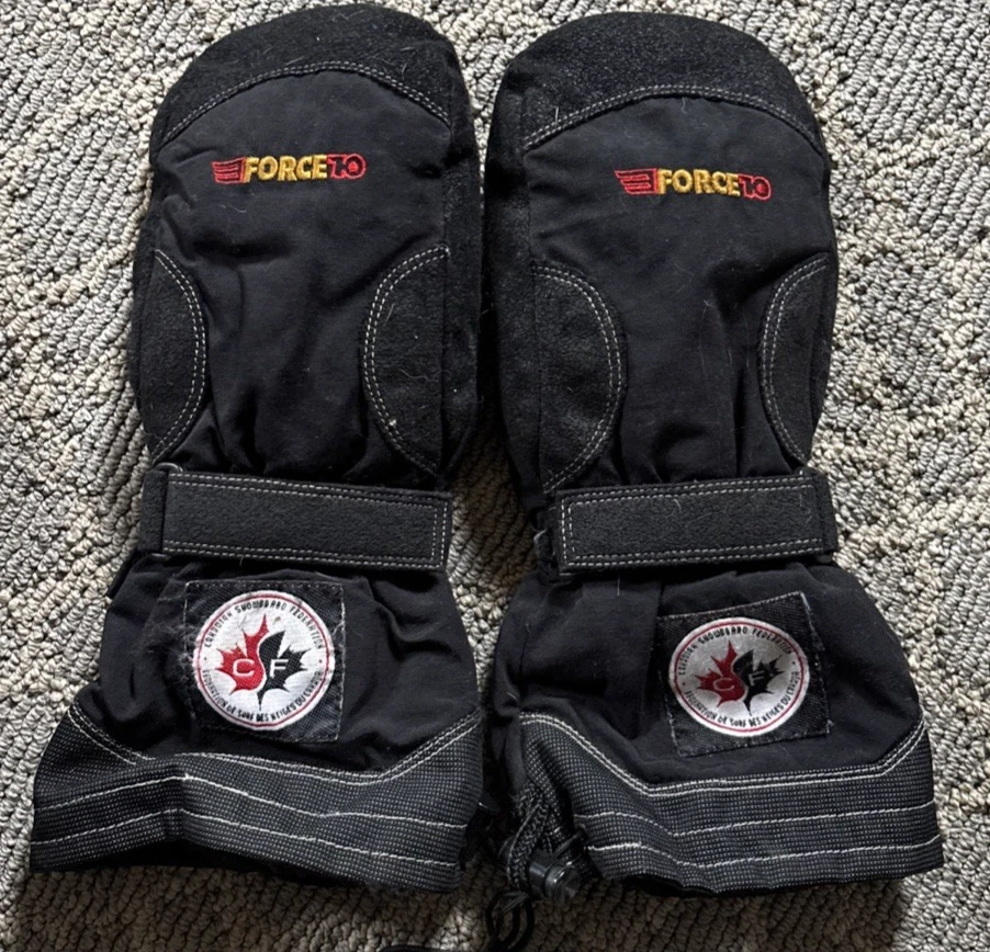 Force 10 Men Mittens Gloves Dritex Waterproof Winter Black Junior Medium