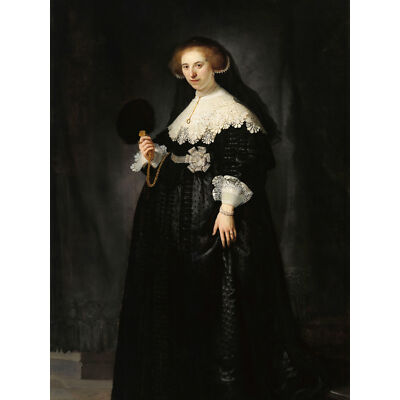 Rembrandt Oopjen Coppit Portrait Frau Leben Zeichnung großer Wandkunstdruck 18x24
