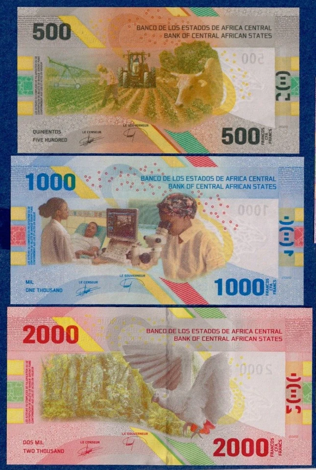 Central African States Full Set (2020/2023) P700 - P704 UNC Hybrid Notes - Image 3 of 4