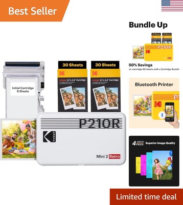Ultra-Compact Mini 2 Retro Photo Printer   Print Anywhere, Anytime   68 Sheets