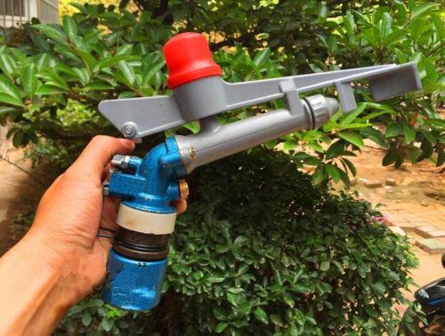 Pistola irrigatore a percussione regolabile 360° in lega 1" irrigazione acqua prato pistola a spruzzo nuova - Foto 3 di 5