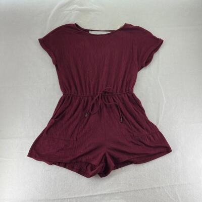 Universal Thread Short Sleeve Romper Maroon Red Purple  display picture 2