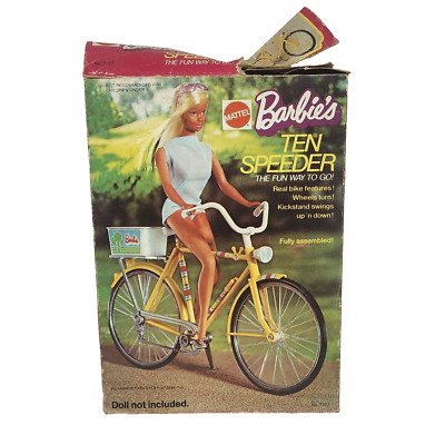VINTAGE 1973 MATTEL BARBIE TEN SPEEDER YELLOW BIKE # 7777 IN ORIGINAL BOX