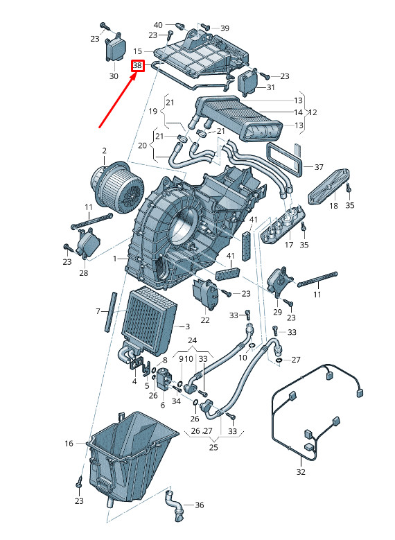 Joint de couvercle de radiateur de chauffage CVC pour VW Touareg 7P 7L0820061