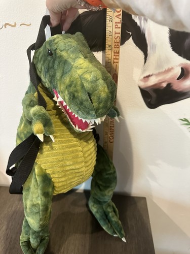 Adventure Planet T Rex Dinosaur Backpack Bag Plush Green Tyrannosaurus 20" - Picture 10 of 11
