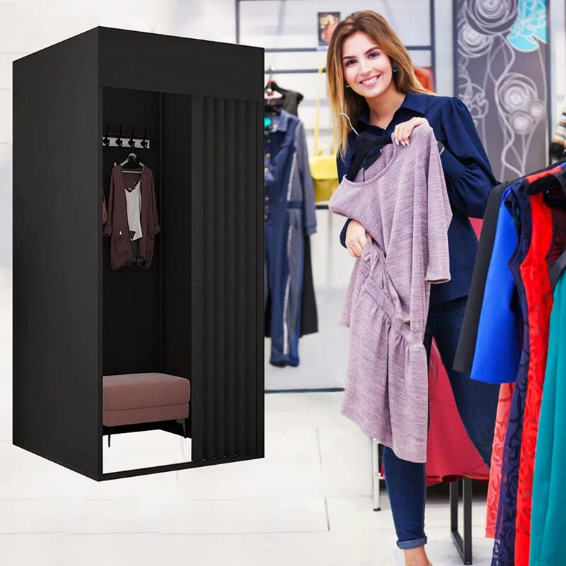 Clothing Store Fitting Room Privacy Protect Portable Dressing Room with Curtain - image 2 of 4