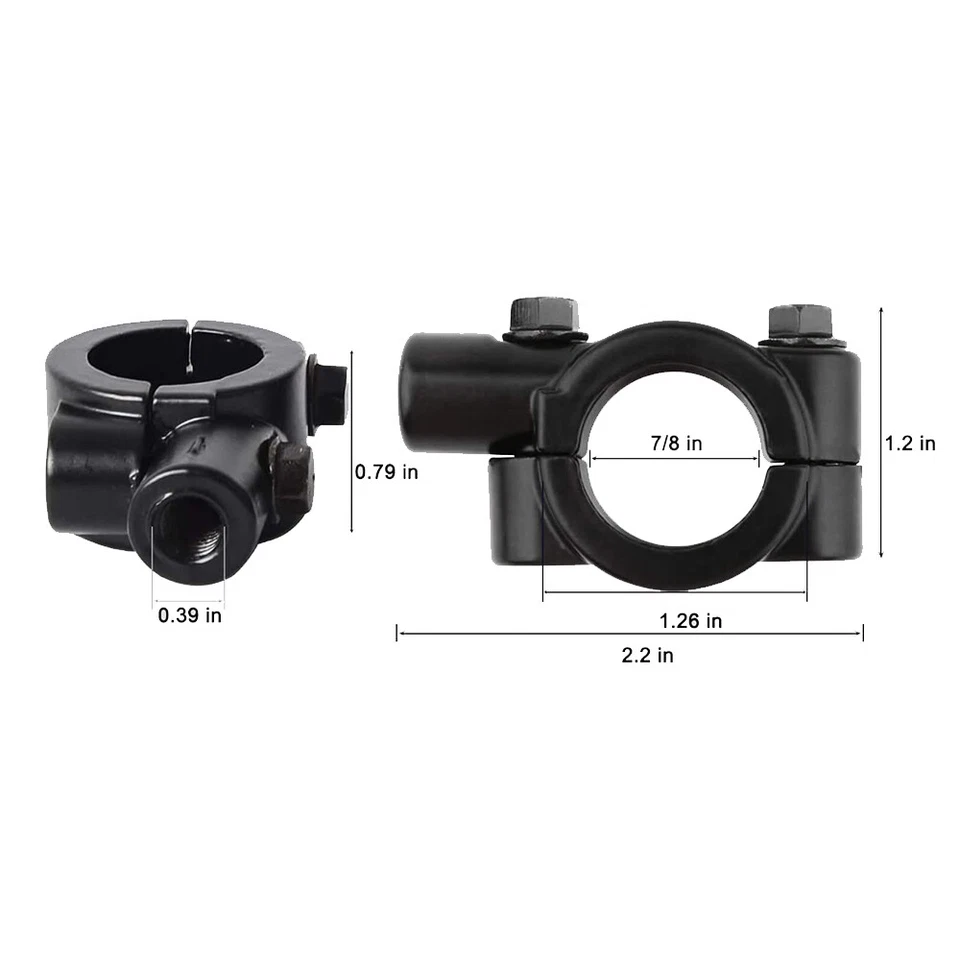 Espejos retrovisores laterales para mini bicicleta MB200 motocicleta scooter + adaptadores de 7/8" Foto 3 de 4