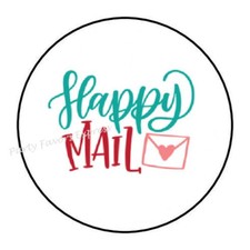 HAPPY MAIL ENVELOPE SEALS LABELS STICKERS PARTY FAVORS