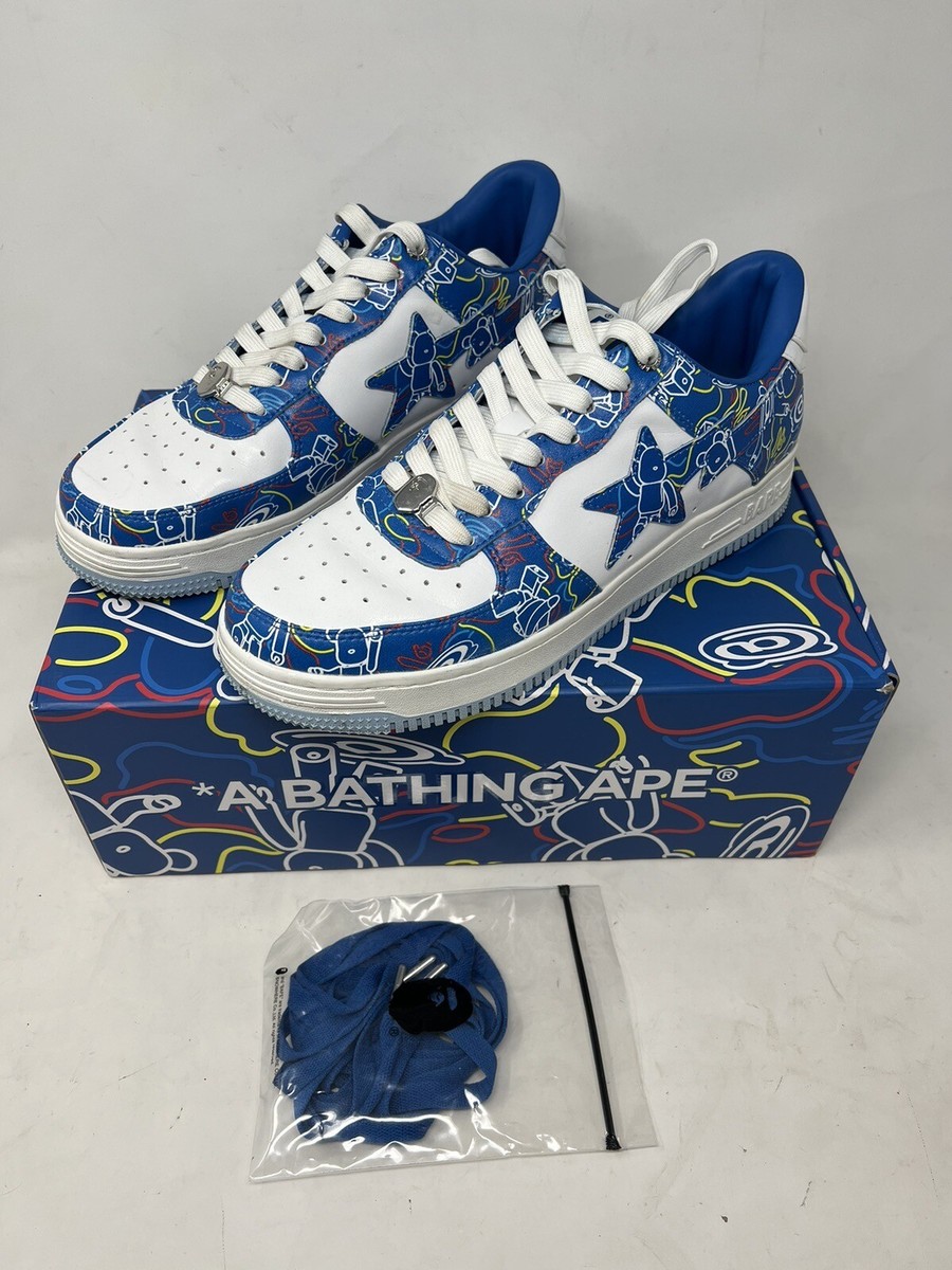 BAPESTA Men's Sneaker Blue Camo Size US 10 Bearbrick A