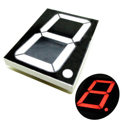 1 × Red 7 Segment 5'' Inch LED Single Digit display Common Anode 1 Bit 10-Pins