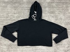 Wild Fable Hoodie Womens Medium Black Cropped Sweatshirt Cotton Blend