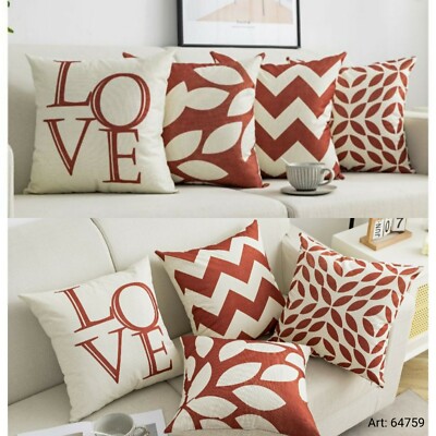 SWJ-swjssb Set di 2 Copri Cuscini Divano 50x70 Copricuscino 70x70 60x80 con Cerniera,Federe Moderne per Camera da Letto Divano Decorativo Lino Elegante Lavabile Copricuscini(Orange,70x70 cm 2pcs