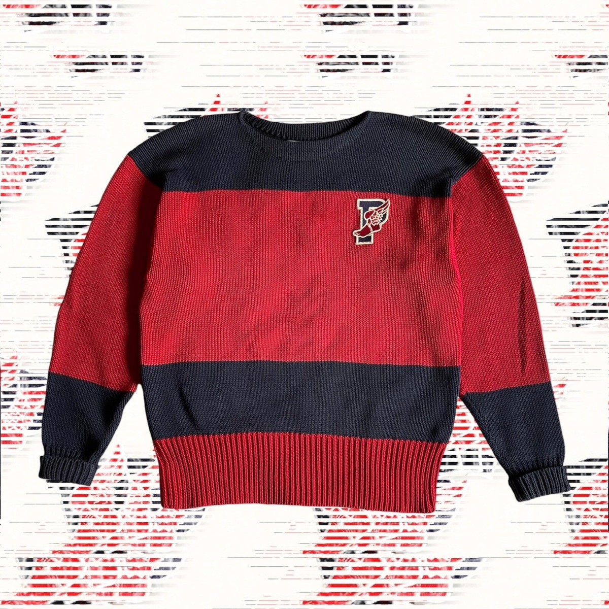 トップス Polo Ralph Lauren P Wing Stadium 1992 XL Polo Ralph Lauren 1992 P Wing Stadium Sweater | eBay