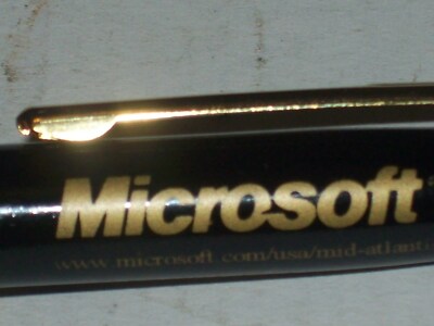 VINTAGE MICROSOFT BLACK & GOLD PEN MICROSOFT DIGITAL  Logo 