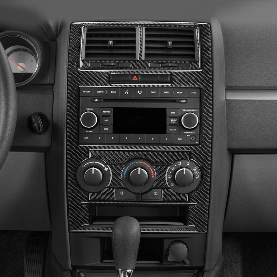 Capa painel console médio vinil fibra de carbono para Dodge Charger 08-10 - Imagem 4 de 4
