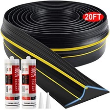 Universal Garage Door Threshold Seal Strip 20FT Kit Bottom Waterproof Rubber ...