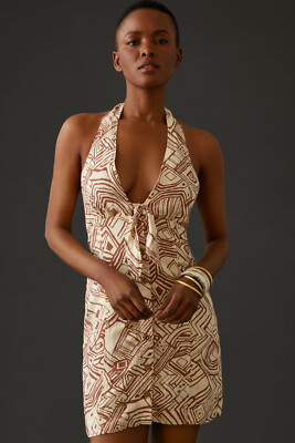 knee length dresses for ladies Anthropologie Floral Printed Mini Dress  White Chocolate Couture