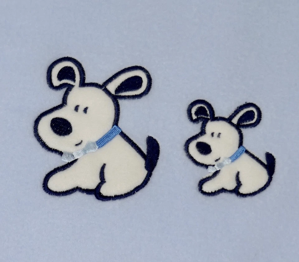 Manta Bebé Wamsutta 31x40" Azul con Borde Satinado y Perros Foto 2 de 4