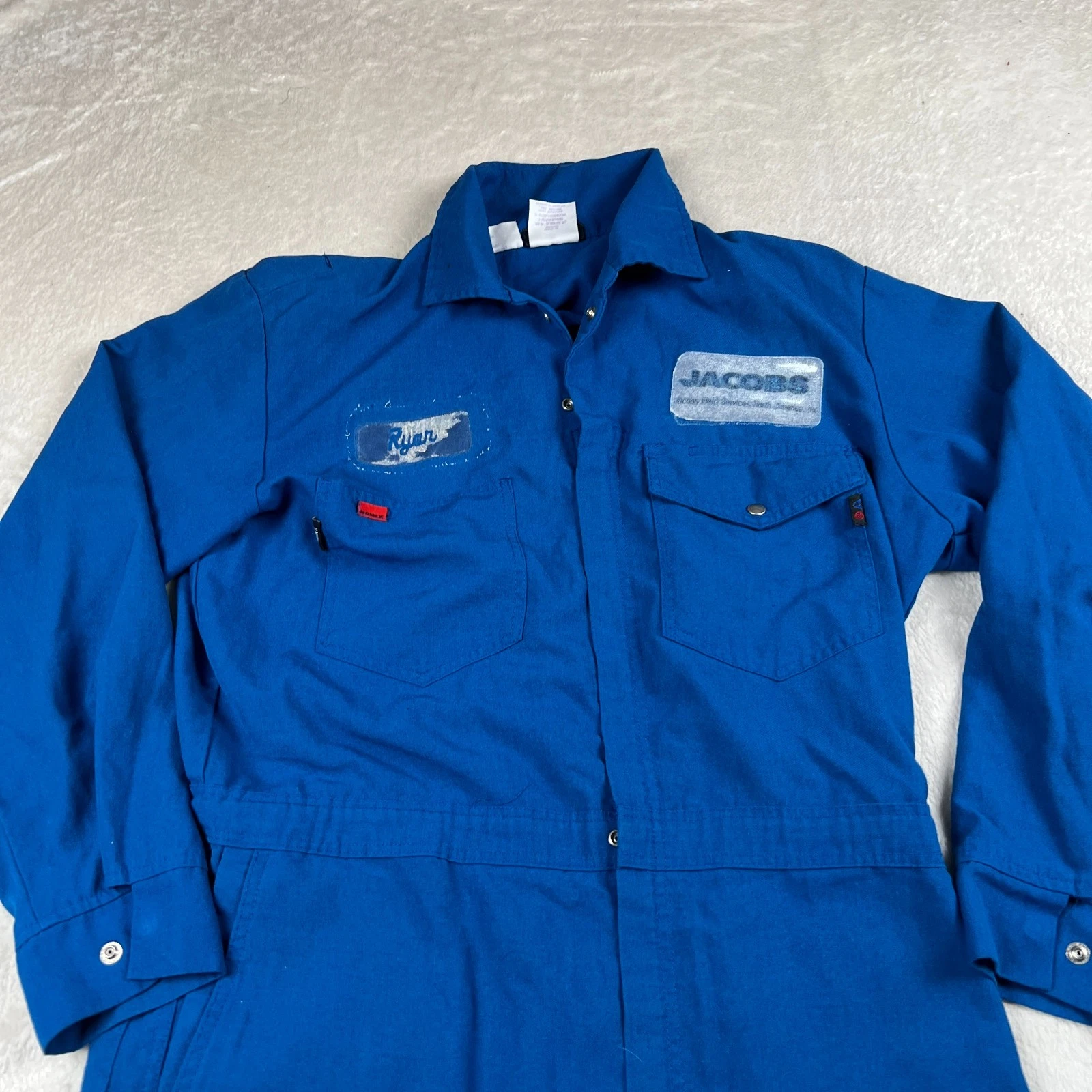 Workrite Coveralls Jumpsuit Fire Resistant Size 46R Large Blue ARC1 Nomex ATPV - product detail image 2