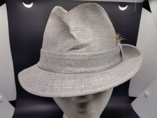 Vintage Kangol Textured Fedora Feather Hat Union Made In USA Medium Flecked