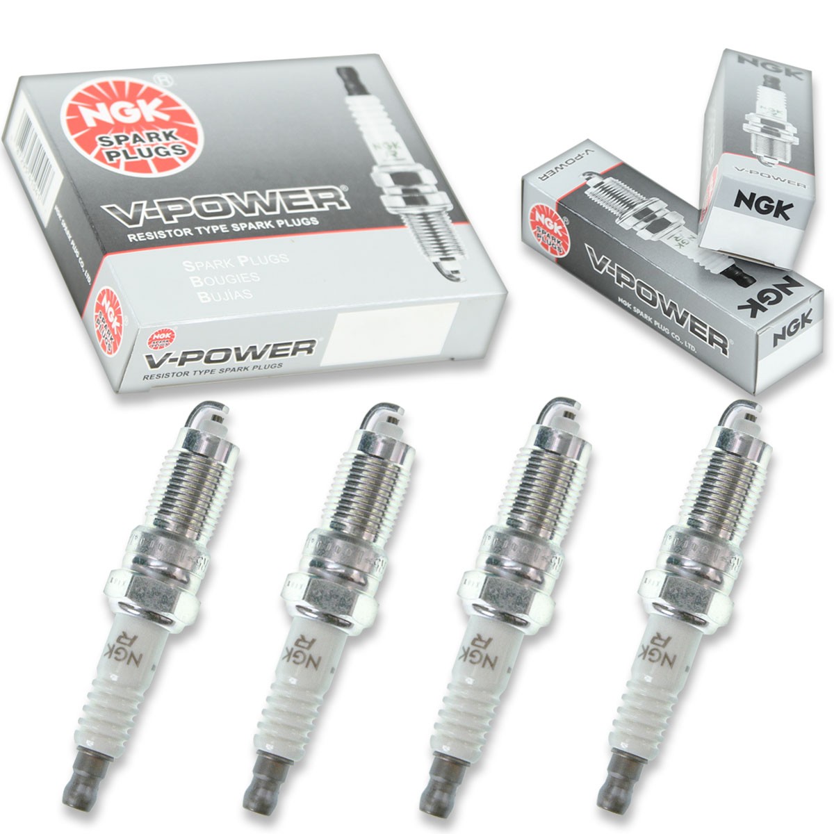 4 pcs NGK V-Power Spark Plugs for 1983-1988 Ford Ranger 2.3L L4 - Engine Kit qo