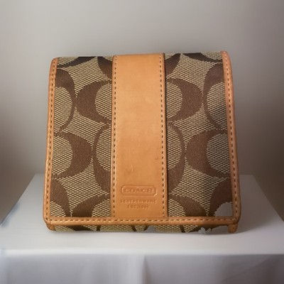 Vintage Coach monogram canvas and leather bi-fold wallet. | eBay