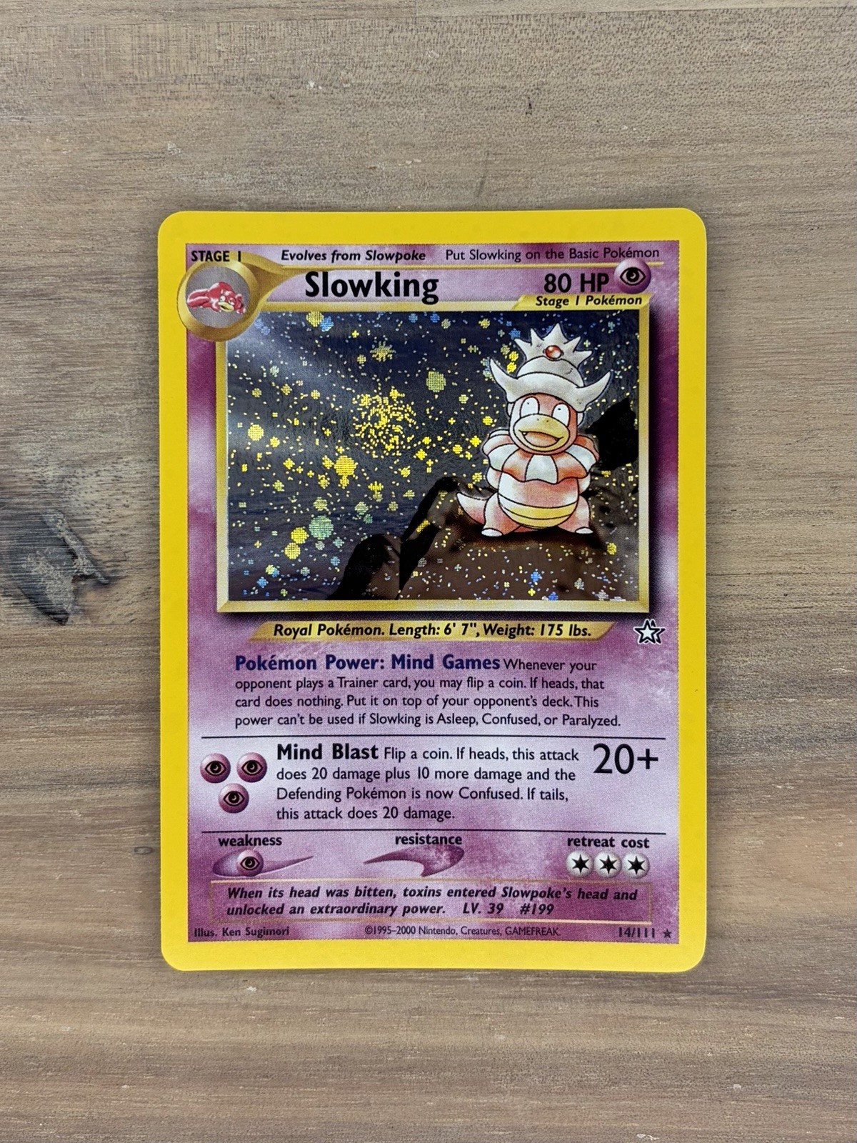 Slowking Pokemon WOTC 2000 Neo Genesis 14/111 Holo Swirl NM