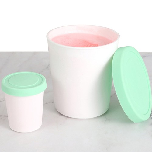 2 Pezzi Secchiello Gelato Porta Fatto in Casa Contenitori Silicone Riutilizzabile - Foto 10 di 12