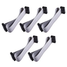 5 PCS 18 Pin IDC Flat Ribbon Cable, 30cm, Female to Female, 2.54mm Pitch
